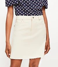 Fresh Cut Denim Mini Skirt Ivory