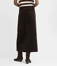 Petite Brushed Corduroy Midi Skirt