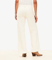 Mid Rise Wide Leg Jeans Ivory