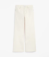 Mid Rise Wide Leg Jeans Ivory