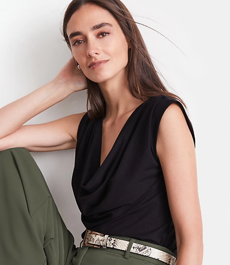 Petite LOFT Versa Cowl Neck Top