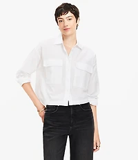 Poplin Wide Sleeve Modern Utility Shirt