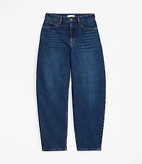 Petite High Rise Barrel Jeans Authentic Dark Wash