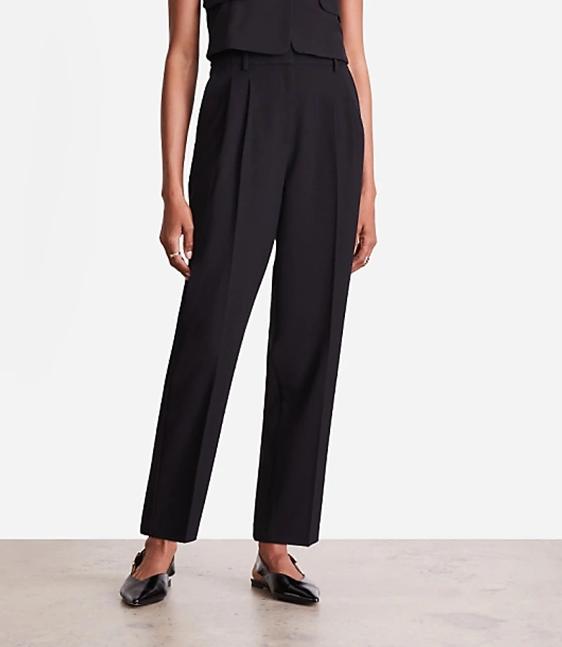 Petite LOFT Versa Seasonless Pleated Tapered Pants