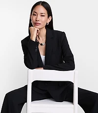 Petite LOFT Versa Crepe Drape Relaxed Blazer