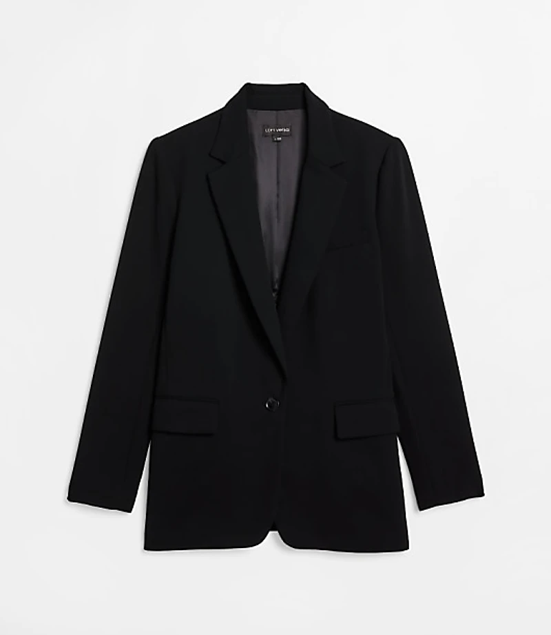 Petite LOFT Versa Crepe Drape Relaxed Blazer