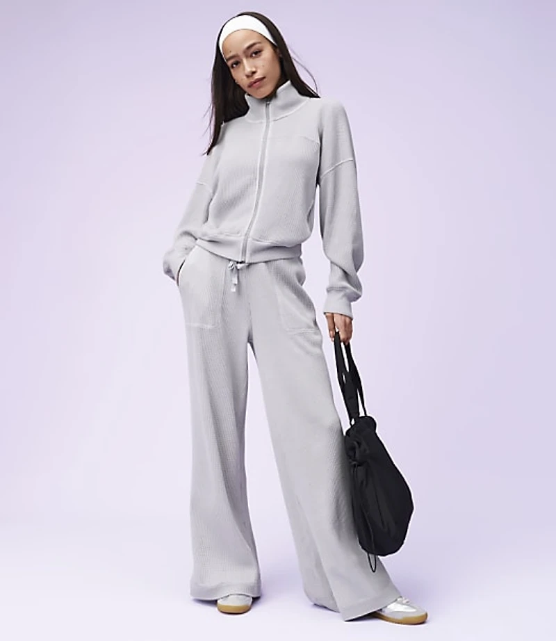 Lou & Grey Garment Dyed Waffle Wide Leg Pants
