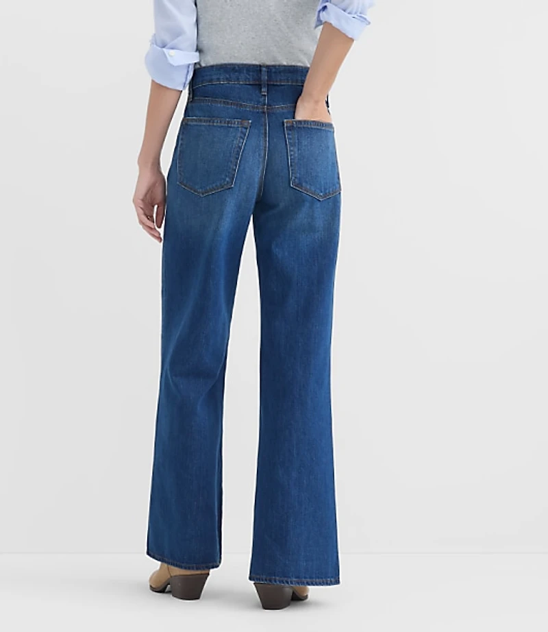 Rivete Mid Rise Relaxed Flare Jeans Vintage Dark Wash