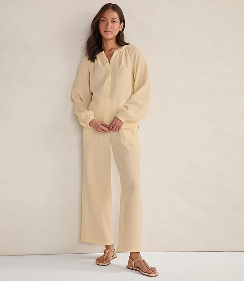 Haven Well Within Organic Cotton Gauze Long Sleeve Top