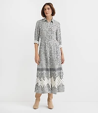 Petite Paisley Midi Shirtdress
