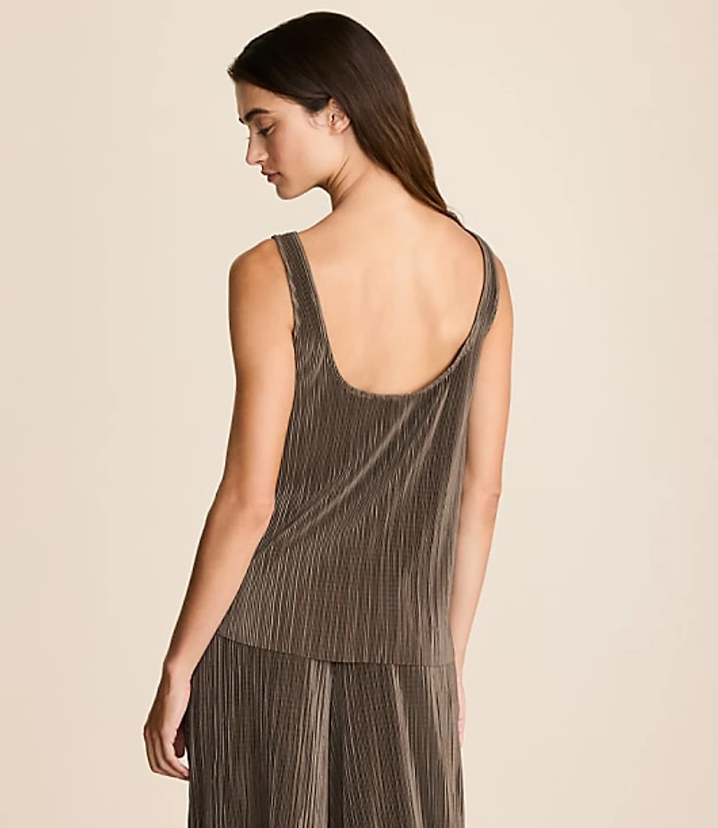 Lou & Grey Plisse Tie Back Tank Top