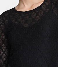 LOFT Versa Geo Lace Long Sleeve Top