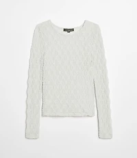 LOFT Versa Geo Lace Long Sleeve Top