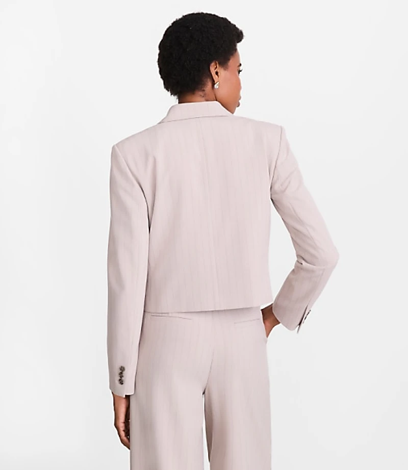 LOFT Versa Seasonless Stretch Double Breasted Blazer Stripe