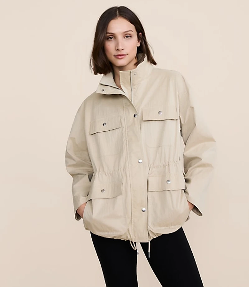Lou & Grey Peached Cinched Utility Jacket