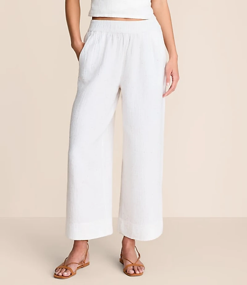 Lou & Grey Flecked Triple Cloth Wide Leg Crop Pants