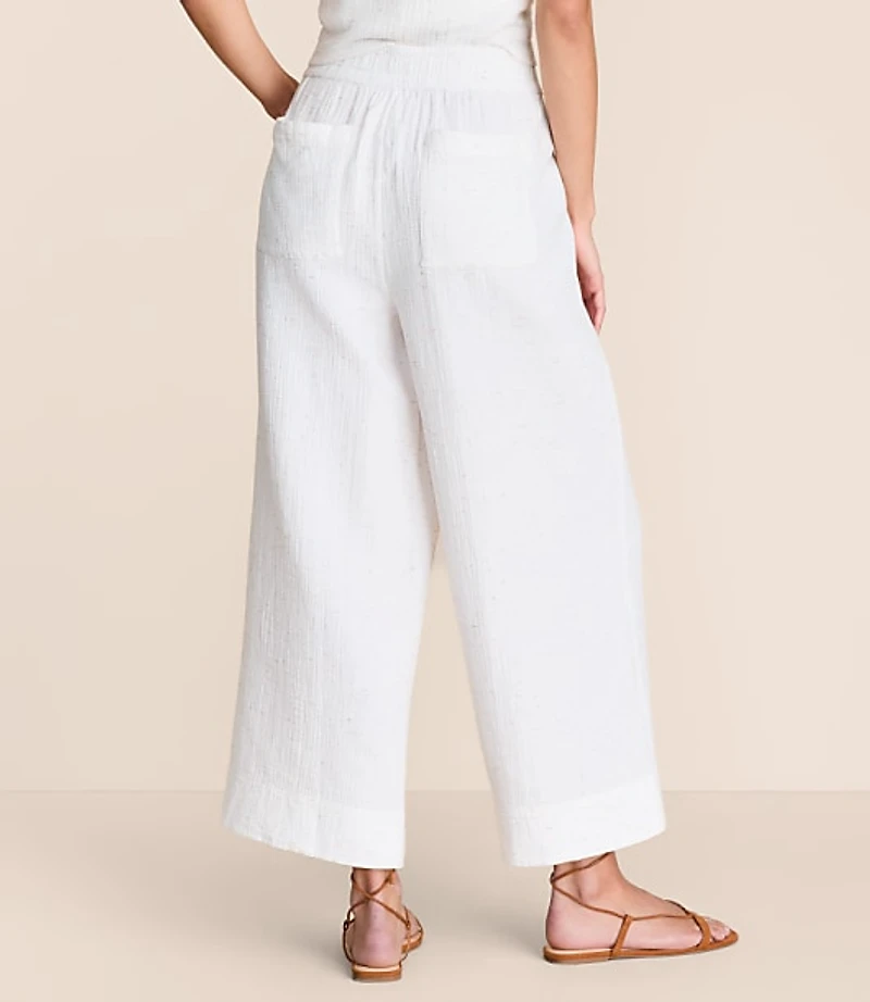 Lou & Grey Flecked Triple Cloth Wide Leg Crop Pants
