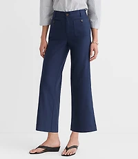 Palmer Wide Leg Crop Pants Cotton Linen