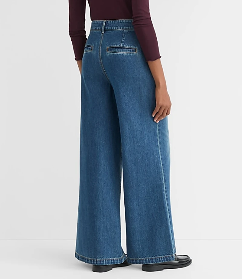 Petite High Rise Trouser Jeans Vintage Mid Wash