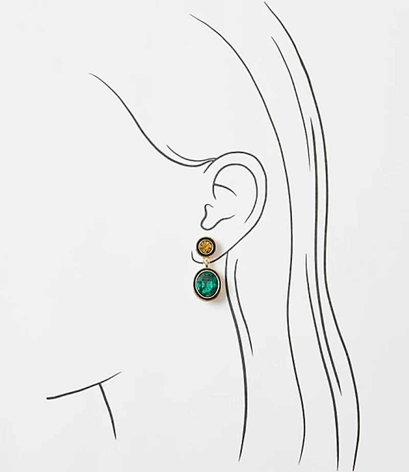 Sparkle Enamel Drop Statement Earrings