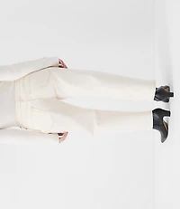 Rivete Petite Curvy High Rise Straight Jeans in Ivory