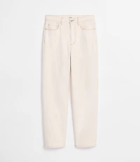 Rivete Petite Curvy High Rise Straight Jeans in Ivory