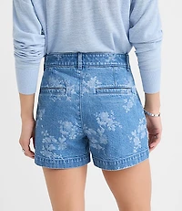Palmer Denim Shorts Floral Classic Mid Wash
