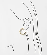 Crossover Mixed Metal Hoop Earrings