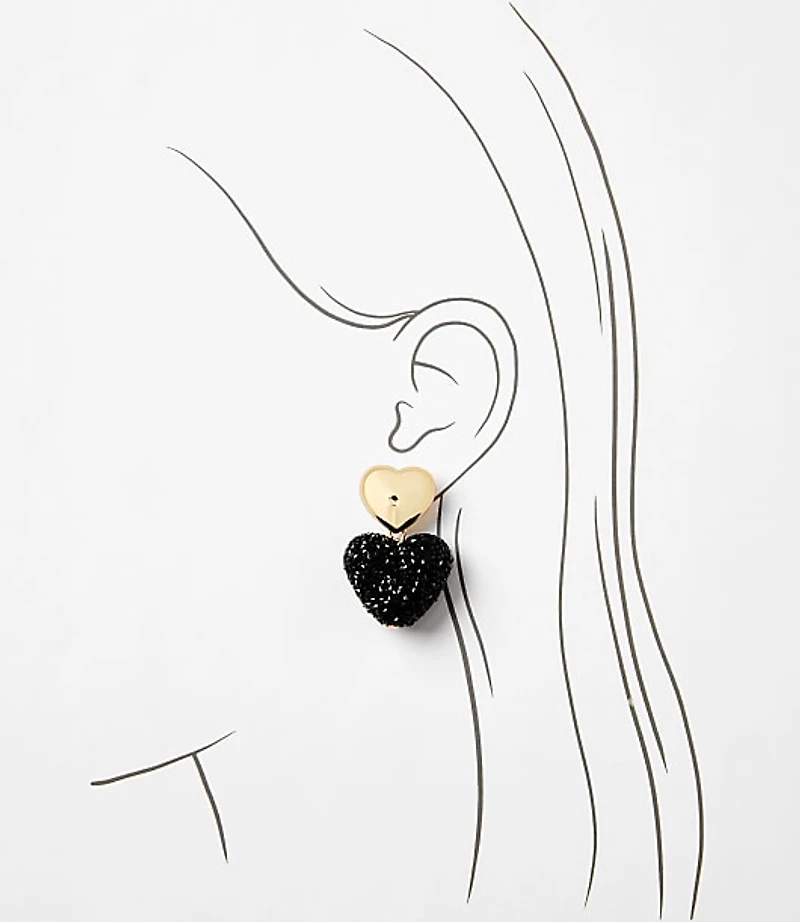 Heart Drop Statement Earrings