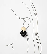 Heart Drop Statement Earrings