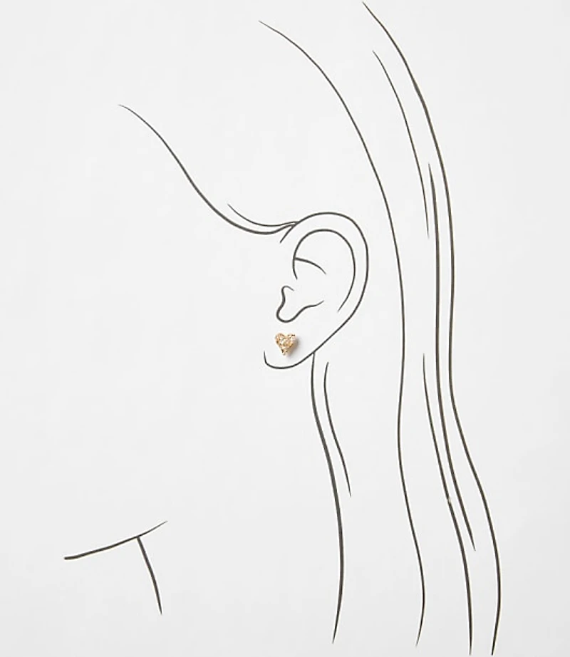 Pave Heart Stud Earring Set
