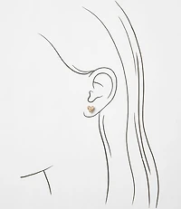 Pave Heart Stud Earring Set