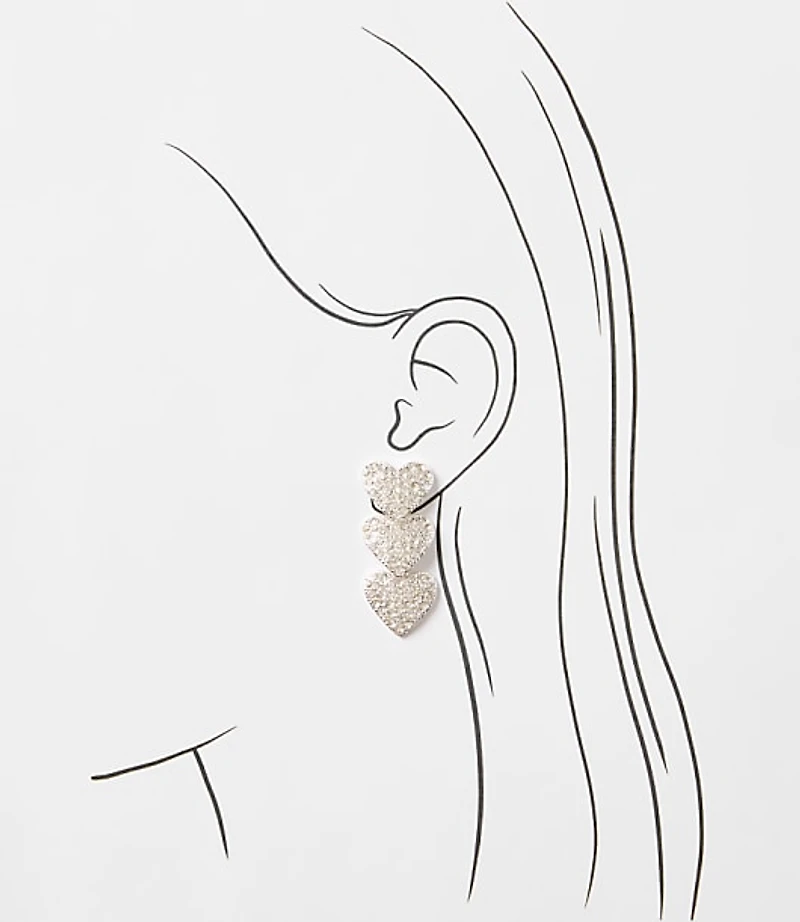 Crystal Heart Statement Earrings