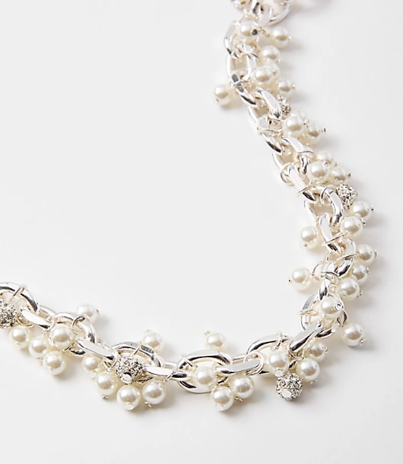Pearlized Bauble Statement Necklace