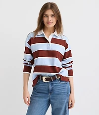 Rugby Stripe Polo Top