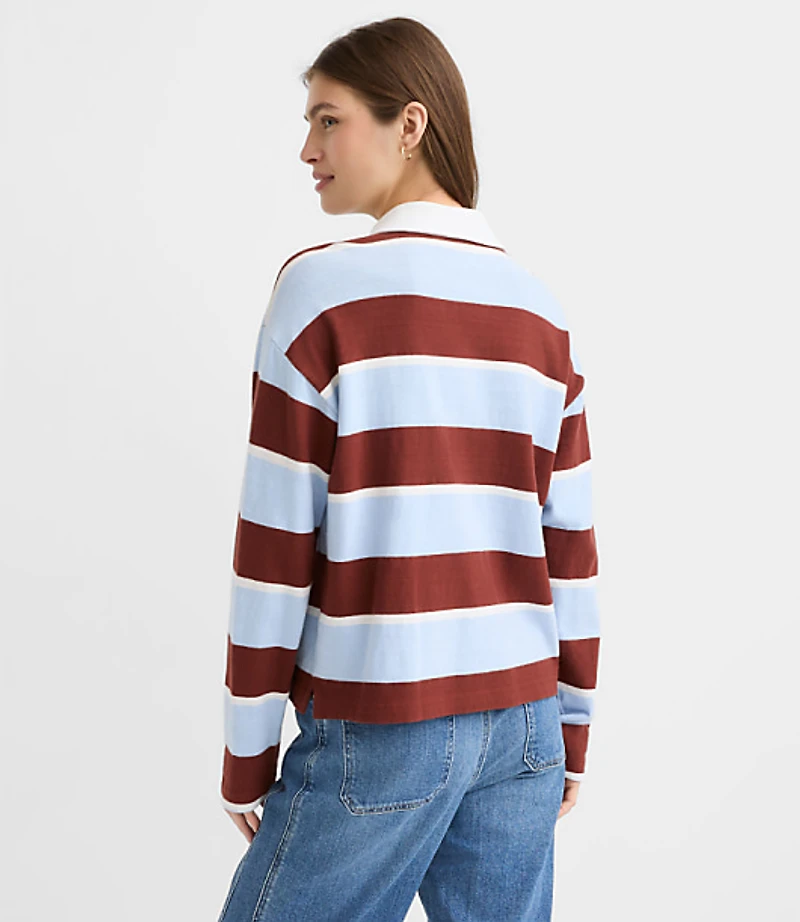 Rugby Stripe Polo Top