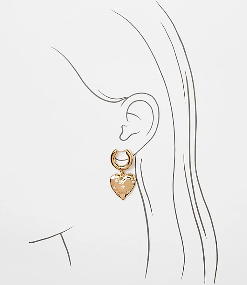 Sparkle Star Heart Drop Earrings