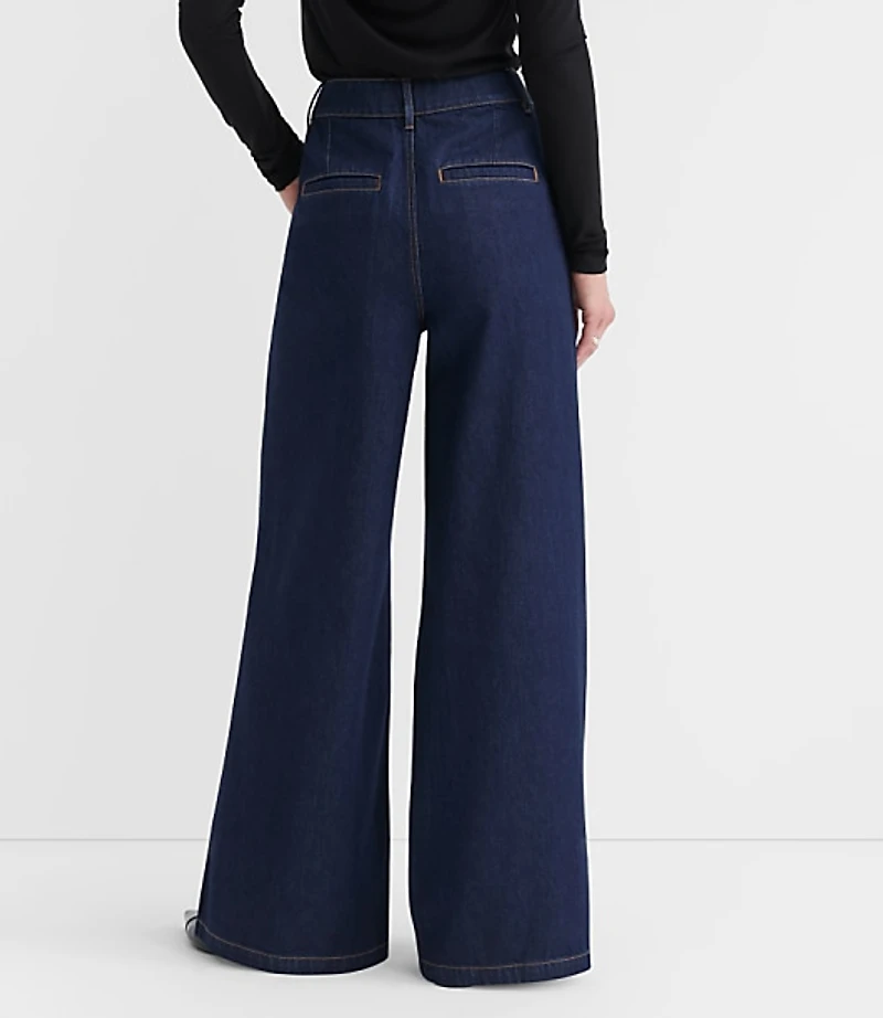 Petite Curvy High Rise Trouser Jeans Dark Rinse