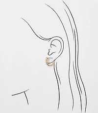 Pearlized Sparkle Huggie Hoop Earrings