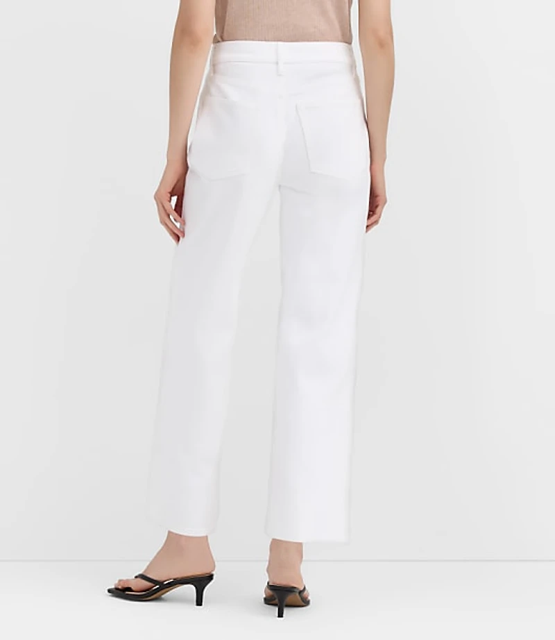Rivete Curvy High Rise Wide Leg Crop Jeans White