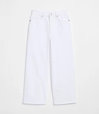 Rivete Curvy High Rise Wide Leg Crop Jeans White