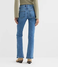Rivete Petite Curvy Mid Rise Boot Jeans in Vintage Mid Wash