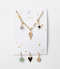 Sparkle Charm Necklace Set