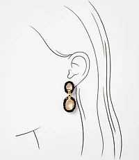 Beaded Link Drop Statement Earrings