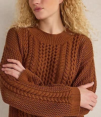 Haven Well Within Cotton Blend Mixed Stitch Crewneck Sweater