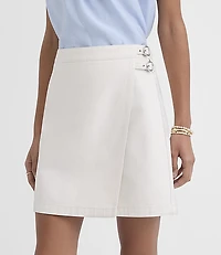 Petite Denim Buckle Mini Wrap Skirt