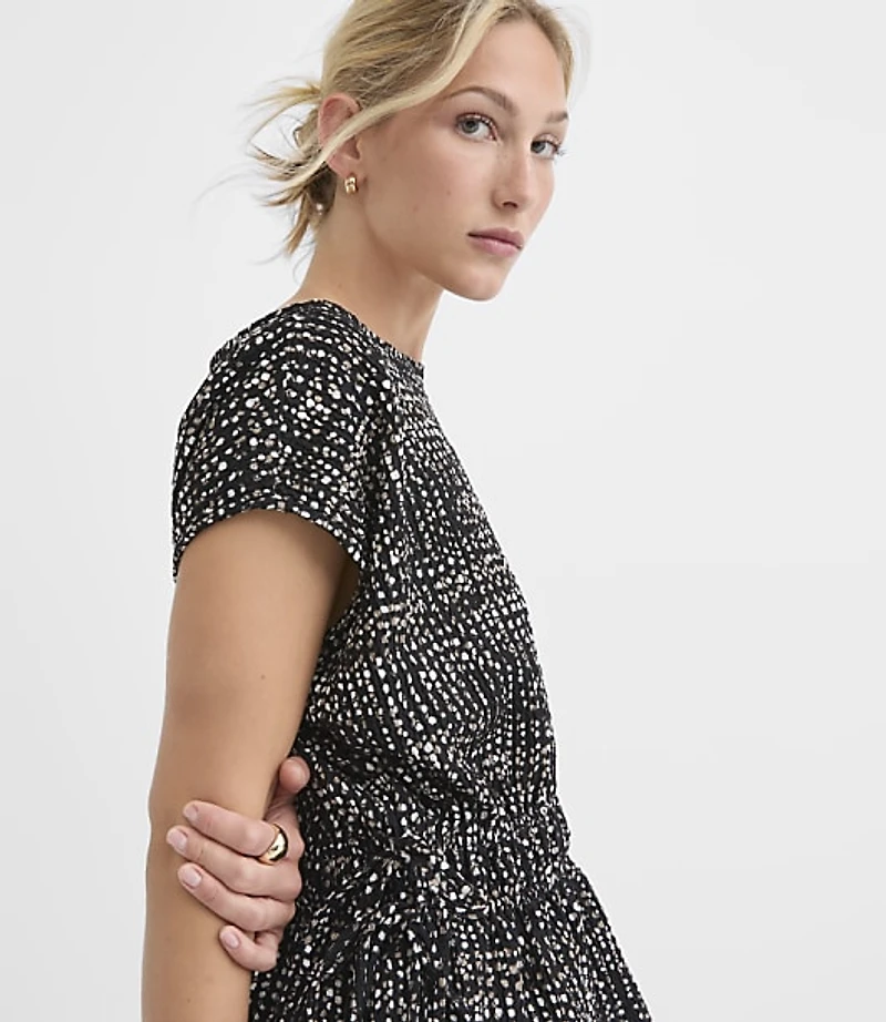 Petite Dotted Side Tie Boatneck Top