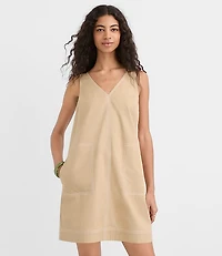Petite Topstitched Double V Mini Pocket Dress
