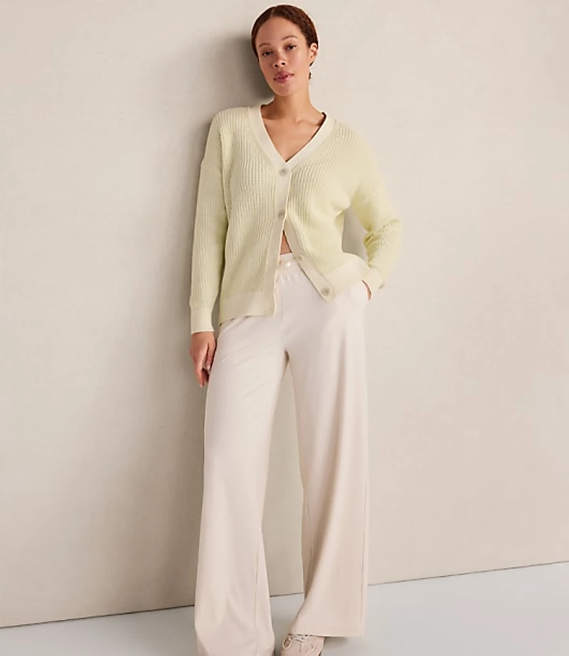 Haven Well Within Garment-Dyed Organic Cotton Shaker Stitch Cardigan