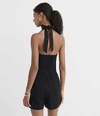 Linen Cotton Halter Romper